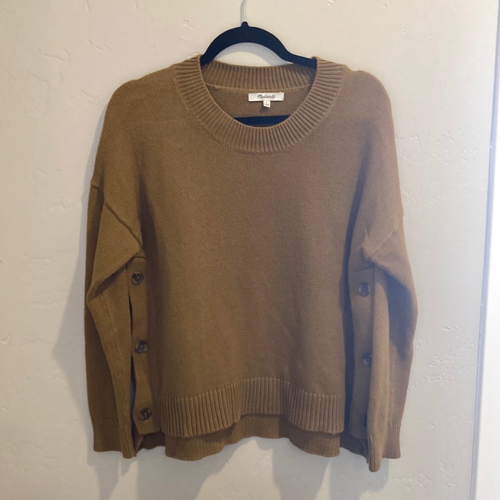 Mustard Madewell Sweater with Side Buttons